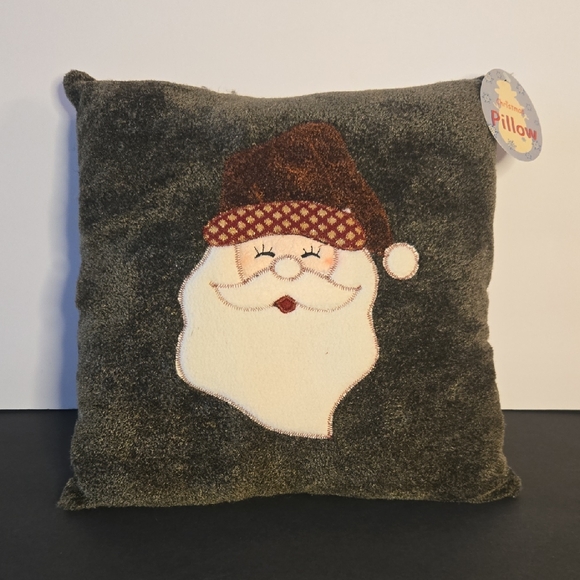 Source Unknown Other - Forest Green Plush Santa Face Decorative Christmas Pillow